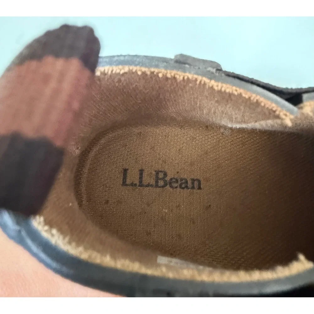 L.L.Bean Rugged Wellie Chelsea Waterproof Rain Boots Size 8 Black Rubber Slip On